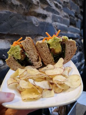 Avocado and sun-dried tomato vegan sandwich.. delicious! at The Apple Pie in Ambleside