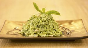 Noddles Zucchini Pesto at HappyRaw Natural Restaurant in Faenza