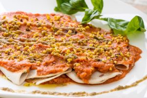 ravioli al sugo at HappyRaw Natural Restaurant in Faenza