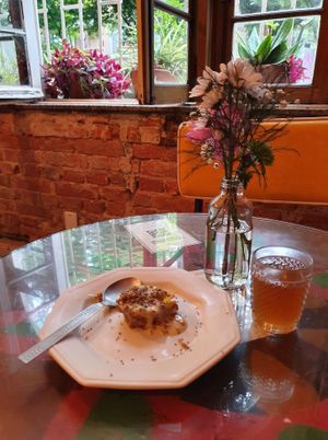 Dessert:
- Mini tartlet with oats, chia, dried fruit filled with homemade dulce de leche
 at Mantra Gastronomia e Arte in Porto Alegre