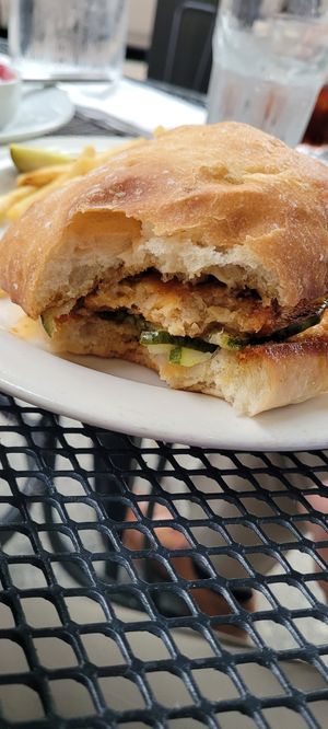 Vegan Tennessee hot chicken sandwich at The Hollow in Albany