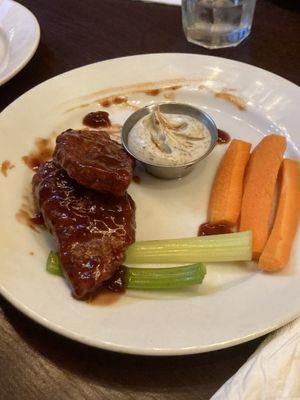 Seitan wings (6 per order but we ate some already) at The Hollow in Albany