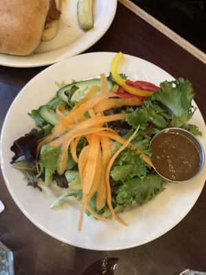 Side salad with a sandwich at The Hollow in Albany