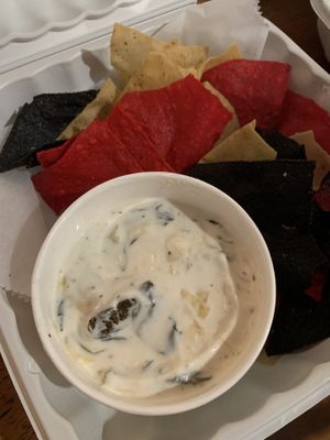 Vegan spinach and artichoke dip  at The Hollow in Albany