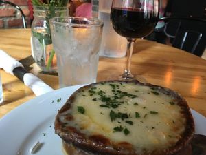 French onion soup   at The Hollow in Albany