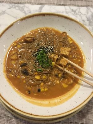 coconut buck weed noodle soup  at Alive in Vilnius