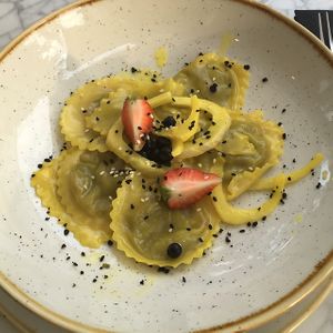 Sweet peas ravioli main course  at Alive in Vilnius