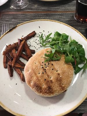 jackfruit burger  at Alive in Vilnius