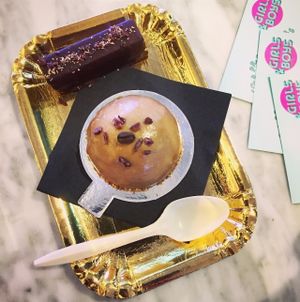 Coffee caramel dessert, and maca fudge bar at Girls and Boys in Fitzroy