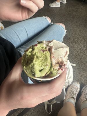 Matcha and lamingtonn  at Girls and Boys in Fitzroy