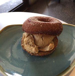 ice cream sandwich. salted peanut butter in a donut at Girls and Boys in Fitzroy