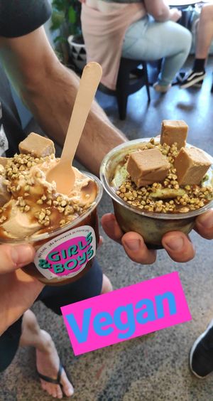 Salted caramel and mint choc ice cream at Girls and Boys in Fitzroy