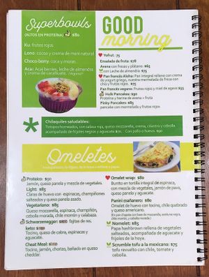 Breakfast menu  at Tiki Fresh Food in Puerto Penasco