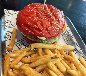 Bam Bam Buffalo Burger and Fries at The b.east in Brunswick East