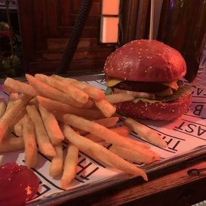 Vegan beyond burger and fries 🍟  at The b.east in Brunswick East