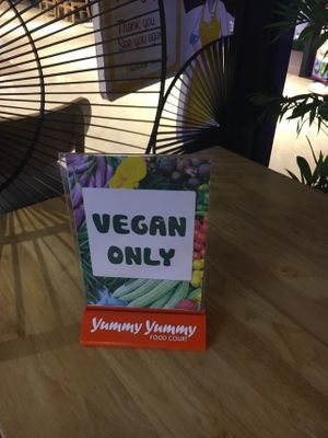 Vegan only tables in the food court.  at Quan Chay - Dien Bien Phu in Ho Chi Minh City