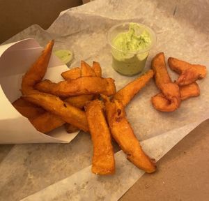 Sweet Potato Fries w/Green Goddess sauce  at HipCityVeg - Broad St in Philadelphia