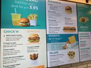 Menu board  at HipCityVeg - Broad St in Philadelphia