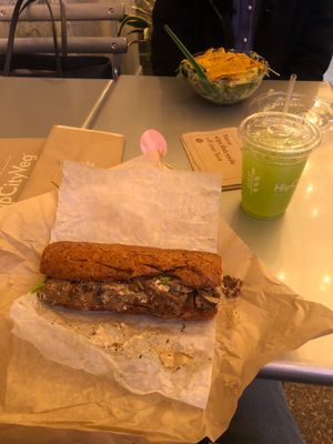 Cheesesteak and kale lemonade at HipCityVeg - Broad St in Philadelphia