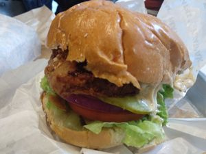 'Chicken' burger. Very good! at HipCityVeg - Broad St in Philadelphia