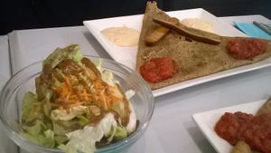 Casablanca galette and salad at Ty Veg in Perros-guirec
