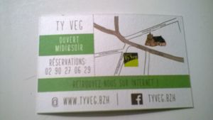 Ty veg visit card at Ty Veg in Perros-guirec