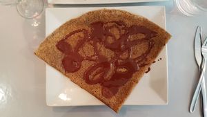 Hazelnut spread galette (V + GF) at Ty Veg in Perros-guirec