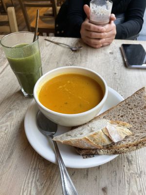 Vegan soup and smoothies  at Le Pain Quotidien - Vieux-Lille in Lille