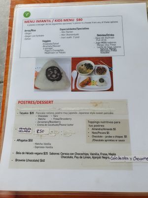 Vegan menu at V-Ramen - Alvaro Obregon in Mexico City