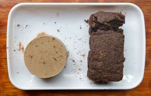 dessert - brownie and ice cream (opt for dessert somewhere else)  at V-Ramen - Alvaro Obregon in Mexico City