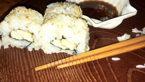 Sushi tofu at V-Ramen - Alvaro Obregon in Mexico City