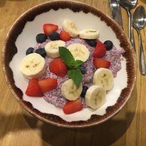 Chia pudding at Le Pain Quotidien - St Pancras in North London