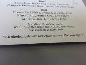 vegan alcoholic drinks at Le Pain Quotidien - St Pancras in North London