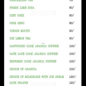Menu at Crave Foodworks in Kolkata