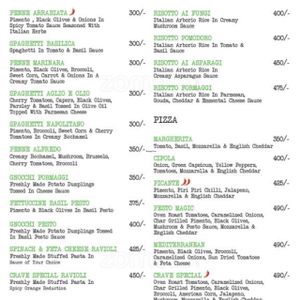 menu at Crave Foodworks in Kolkata