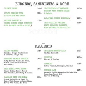 menu at Crave Foodworks in Kolkata