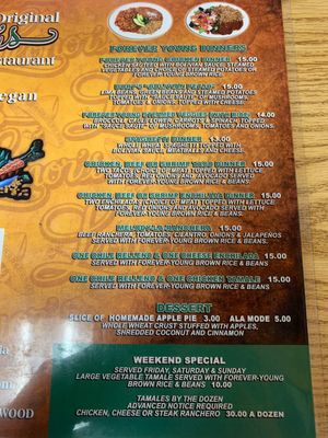 Menu  at Leonor's Mexican Restaurant in North Hollywood