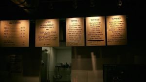 Inside menu at Eb & Bean - Division  in Portland