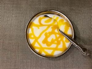 Mango yogurt dessert at Namaste in Asahikawa