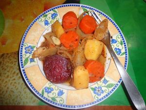 Steamed vegetables. at CostelHostel in Rosu