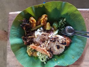 various items from the buffet. all were fresh and healthy. at Gami Gedara in Polonnaruwa