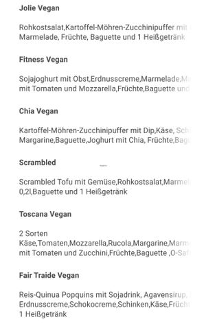 Partial Menu at Cafe Jolie in Regensburg