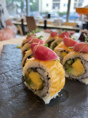 Special summer roll sakura spring   at MakiMaki Sushi Green in Cologne