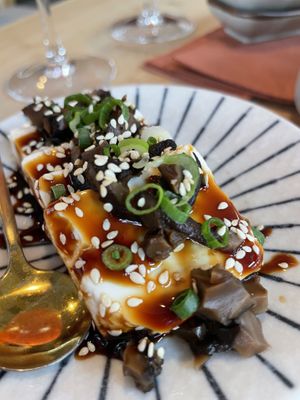 Tofu starter with shiitake   at MakiMaki Sushi Green in Cologne