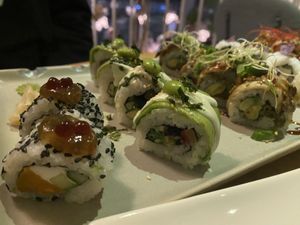 Sweet Geisha on the left  at MakiMaki Sushi Green in Cologne