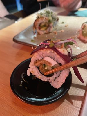 Bullet one shot - very nice with beetroot   at MakiMaki Sushi Green in Cologne