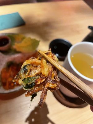 Nice vegan Korean inspired pancake   at MakiMaki Sushi Green in Cologne