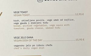 Menu May 2024 (I presume the cheese is vegan?)  at Coffee&Cake in Zadar