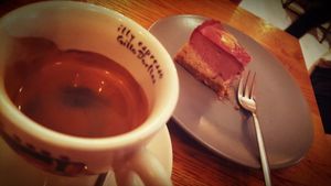 Double espresso and Raw cake at Coffee&Cake in Zadar