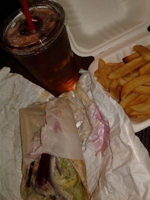 My falefal sandwich combo at Saca's Mediterranean Cuisine in Claremont